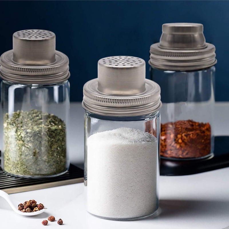 Together-life 2 Pack Stainless Steel Mason Jar Shaker Lids with Silicone Seals for Regular Mouth Mason, Canning Jars Spices, Salt, Peppers or Shake Drinks Cocktail - Image 5